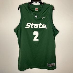 2000s Retro MSU Michigan State Nike Elite Basketball Jersey #2 Size XXL